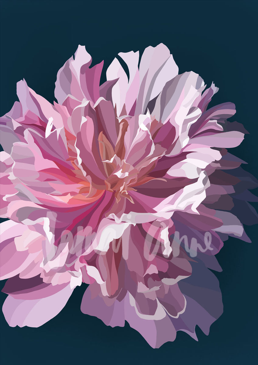 Lilac and Peonies with Irises (detail)' Giclee Print - Pauline