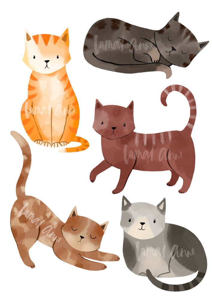 Cats Clipart Set for Personal and Commercial use