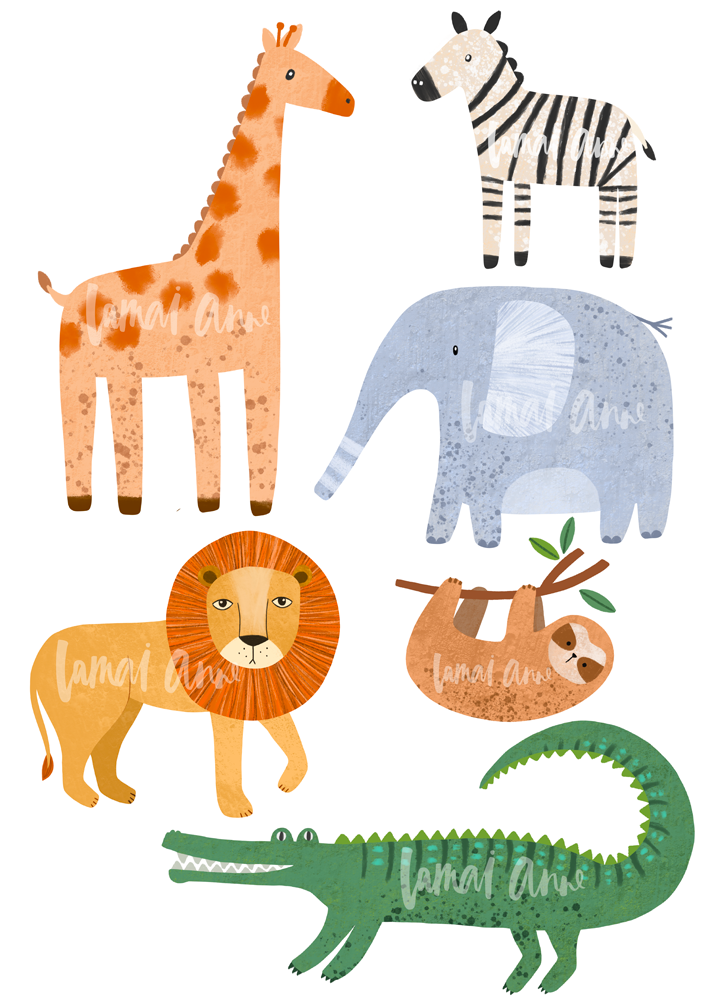 Zoo Animals Clipart Set for Personal and Commercial use