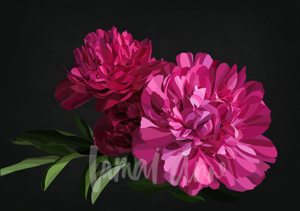 Berry Peonies Limited Edition Print
